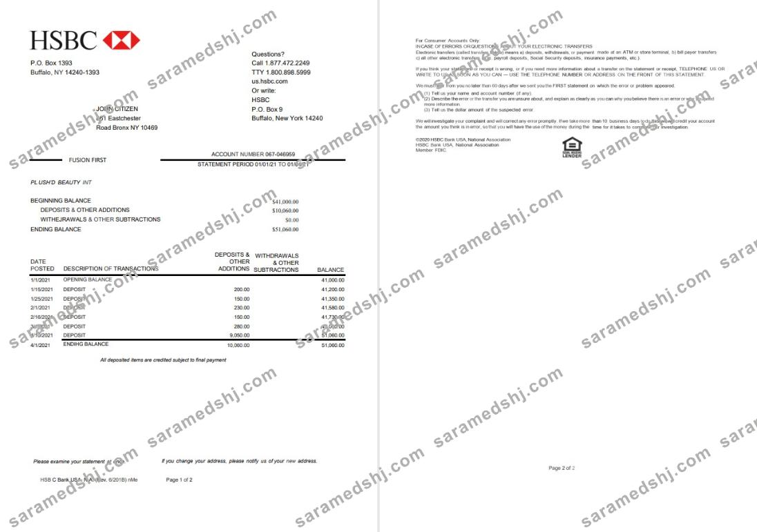 USA HSBC 2 pages Version 2 excel pdf